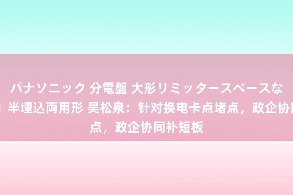パナソニック 分電盤 大形リミッタースペースなし 露出・半埋込両用形 吴松泉：针对换电卡点堵点，政企协同补短板