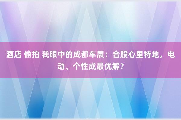 酒店 偷拍 我眼中的成都车展：合股心里特地，电动、个性成最优解？