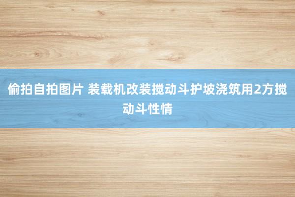 偷拍自拍图片 装载机改装搅动斗护坡浇筑用2方搅动斗性情