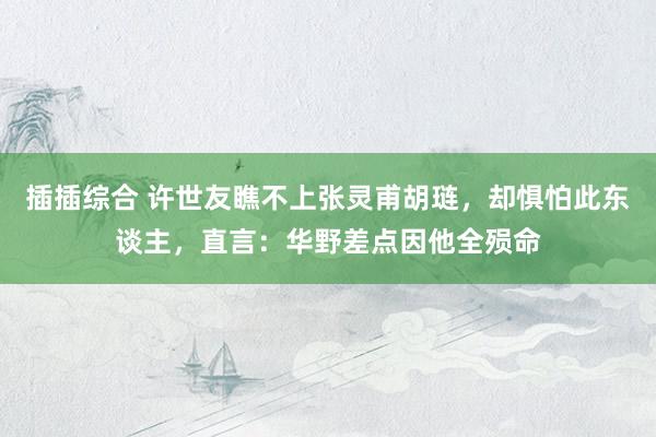 插插综合 许世友瞧不上张灵甫胡琏，却惧怕此东谈主，直言：华野差点因他全殒命