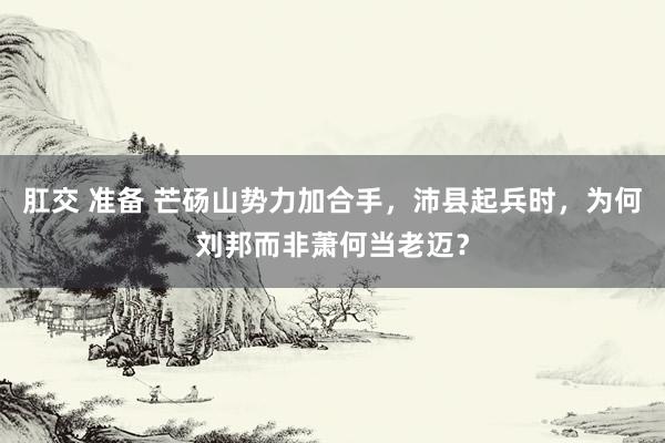 肛交 准备 芒砀山势力加合手，沛县起兵时，为何刘邦而非萧何当
