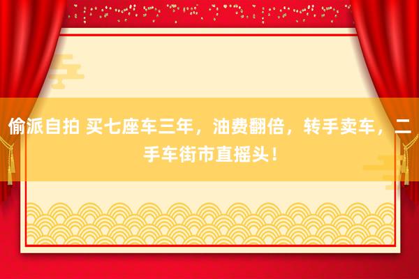 偷派自拍 买七座车三年，油费翻倍，转手卖车，二手车街市直摇头！