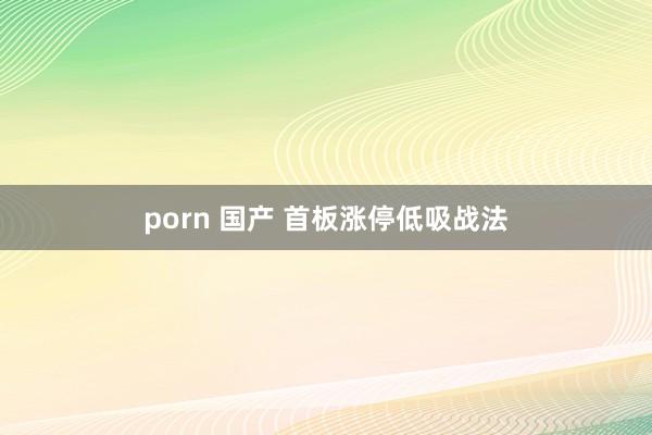 porn 国产 首板涨停低吸战法